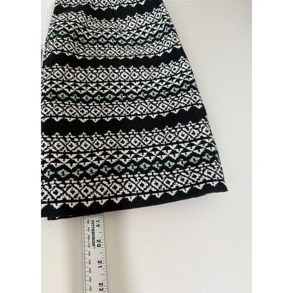 NEW Loft Aztec Print Pencil Skirt Womens Size 8P Petite Faux Wrap Black Cream - Picture 7 of 9